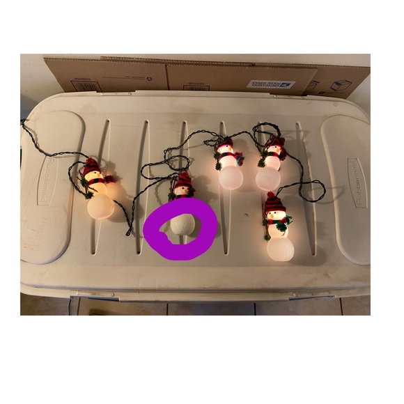 5 Electric White snowman with red & green scarf & hat - Picture 11 of 15